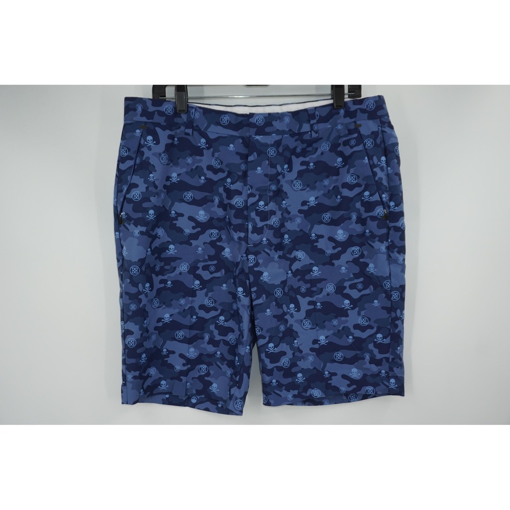 G/FORE Shorts Men's 36‎ Blue Skull Camo Golf Chino Performance Pockets Stretch
